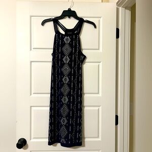 White House Black Market Black Dress with Metal Midi Dress